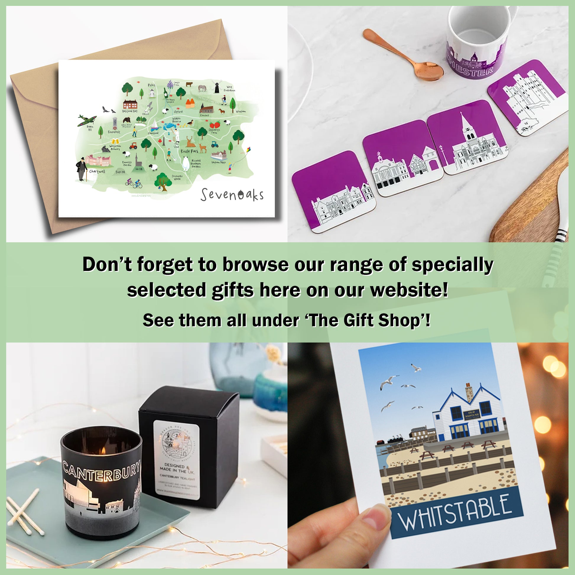 Don’t forget to browse our range of specially  selected gifts here on our website!