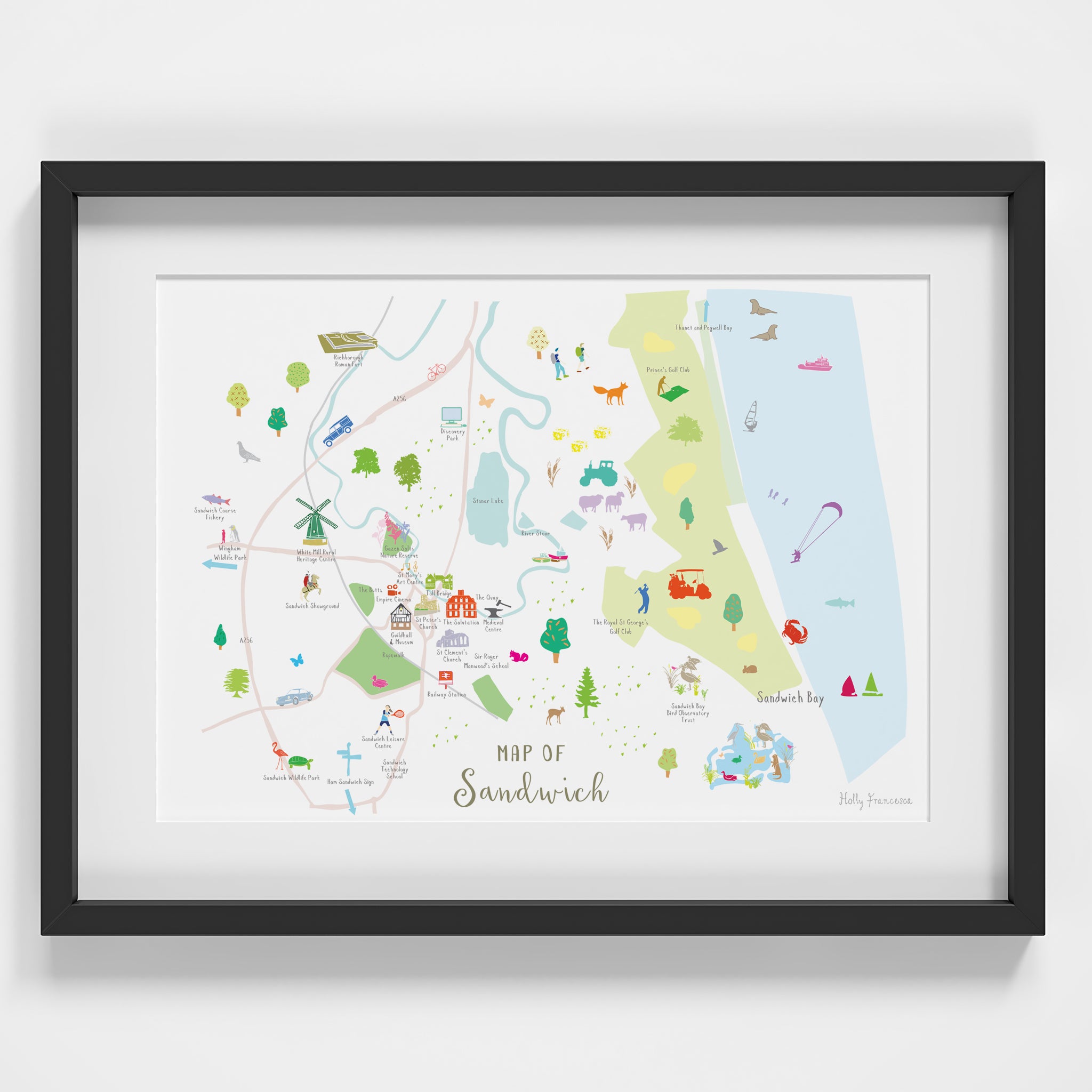 Sandwich - 'Map of Sandwich' Art Print