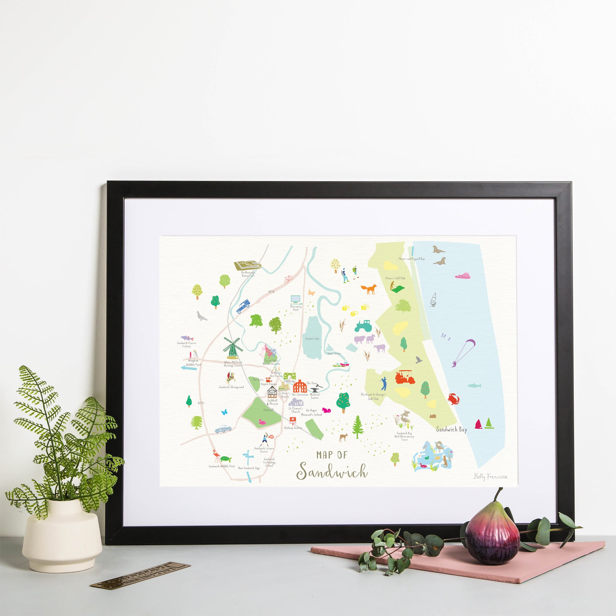 Sandwich - 'Map of Sandwich' Art Print