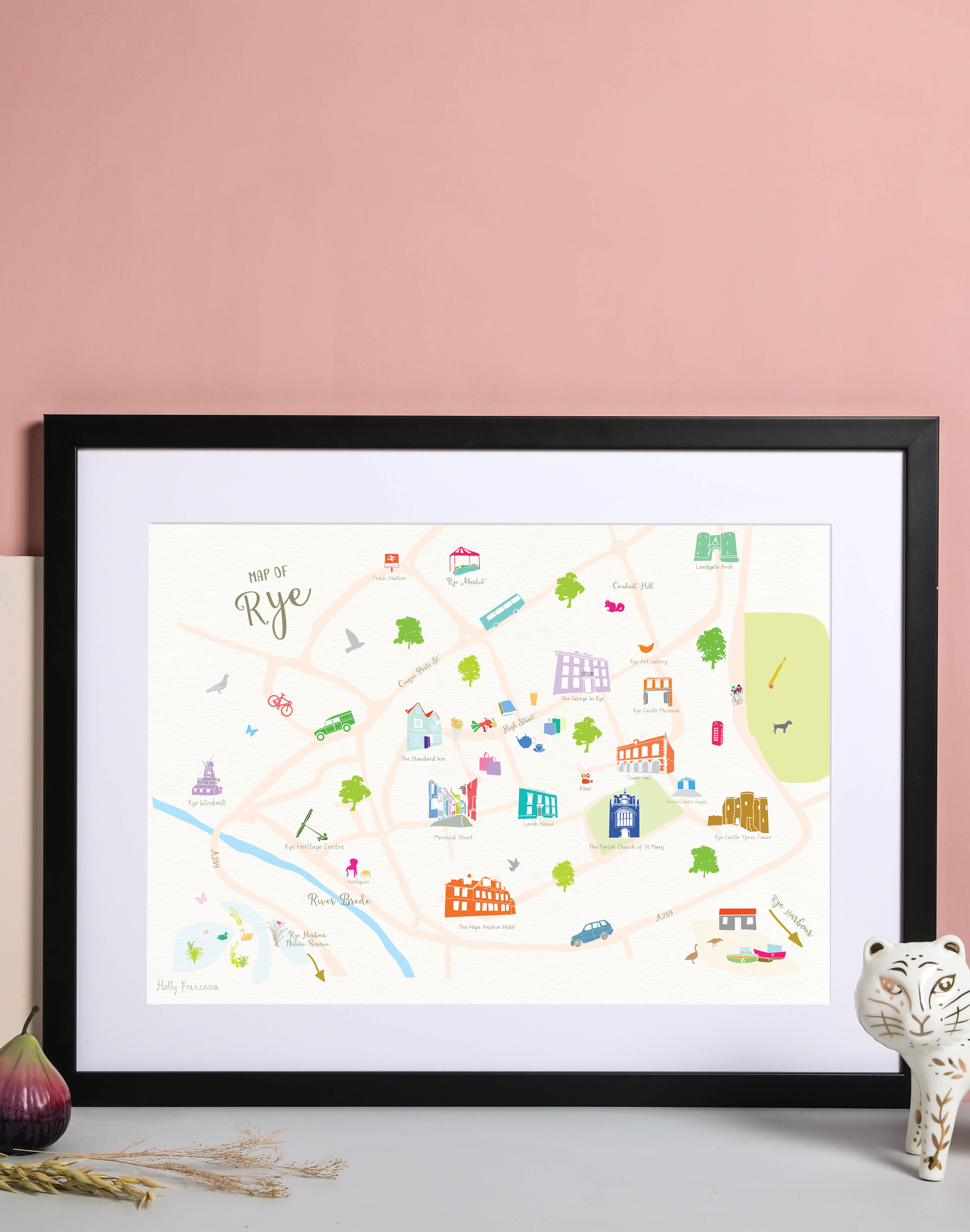 Rye - 'Map of Rye' Art Print